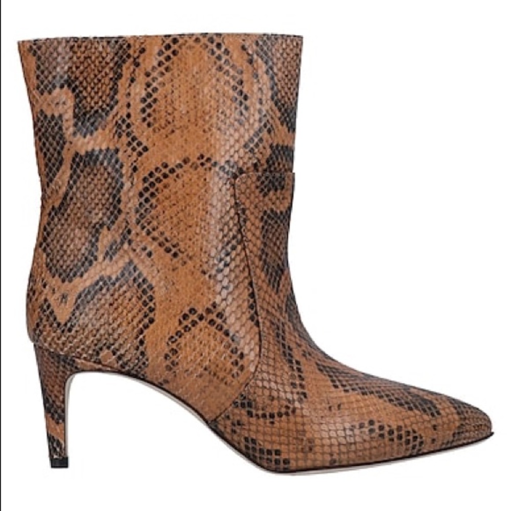 Paris Texas Snake Printed Leather Ankle Boots